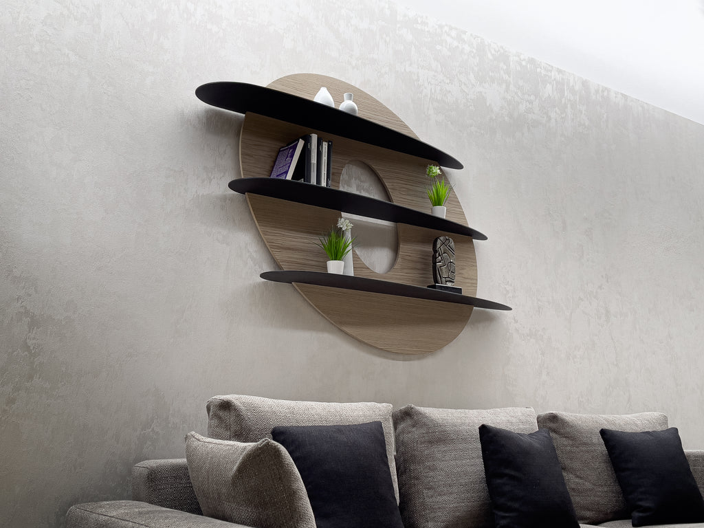 iperbole bookcase - iperbole shelf - mensola iperbole - libreria iperbole - libreria ovale - libreria da muro per soggiorno - wall bookcase for living room