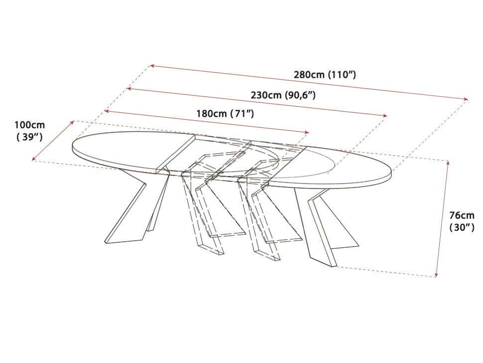 ELLYPSE Rovere Antracite (Extendable)