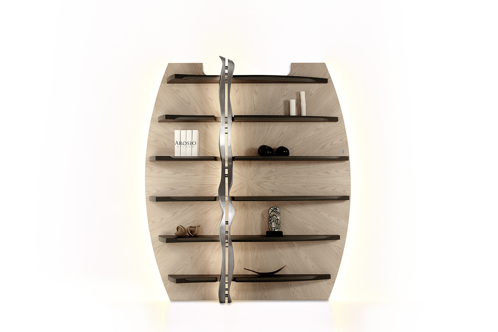 COBRA Acciaio Bookcase Sculpture - Arosio Milano