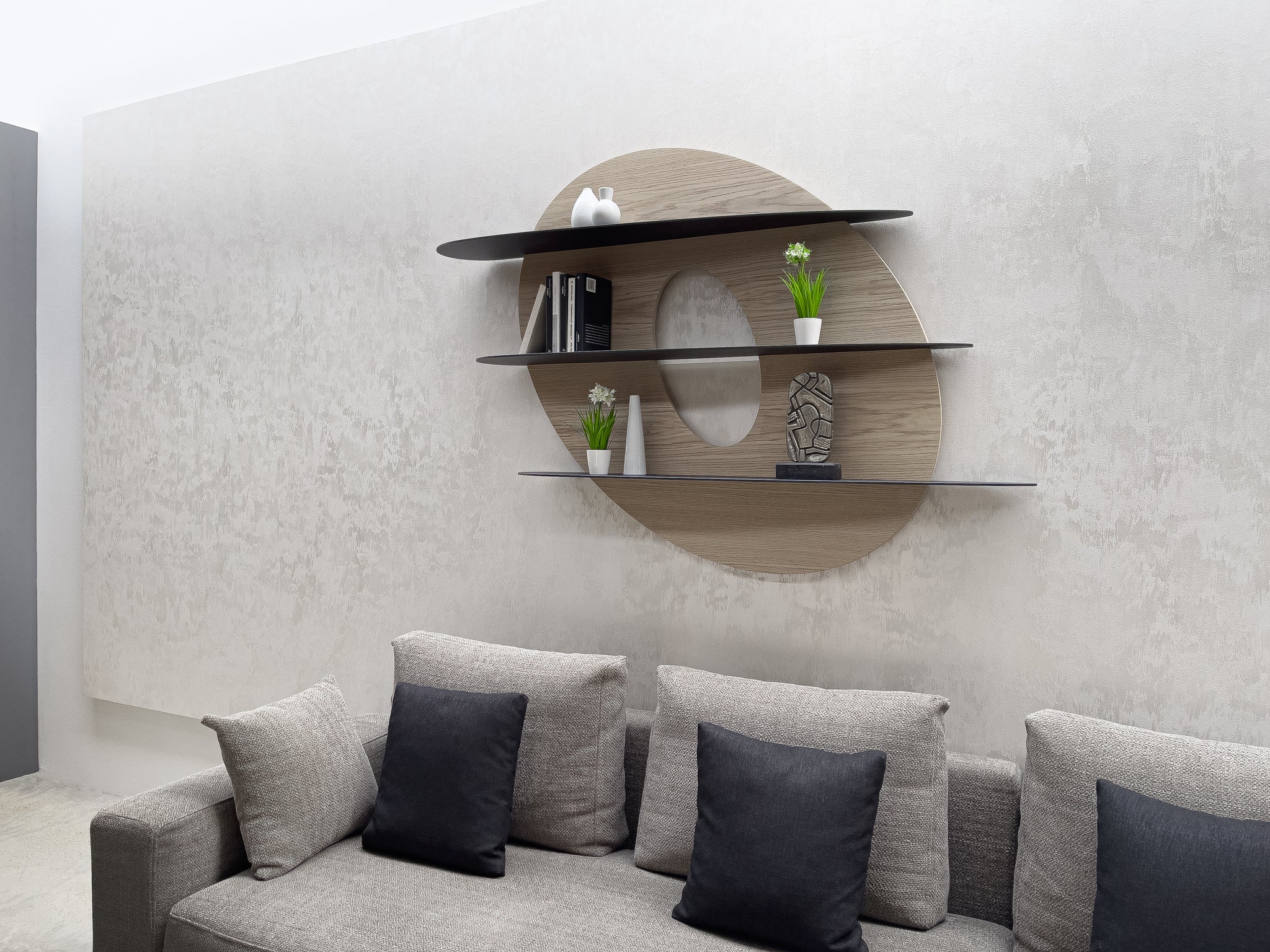 i want to decor my wall with a modern bookcase